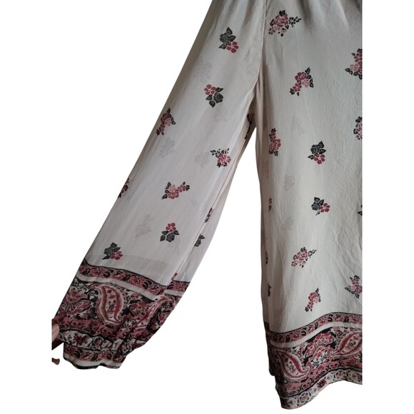 JOIE Sheer Silk Paisley LS Tunic Top, Size XS - Picture 4 of 8